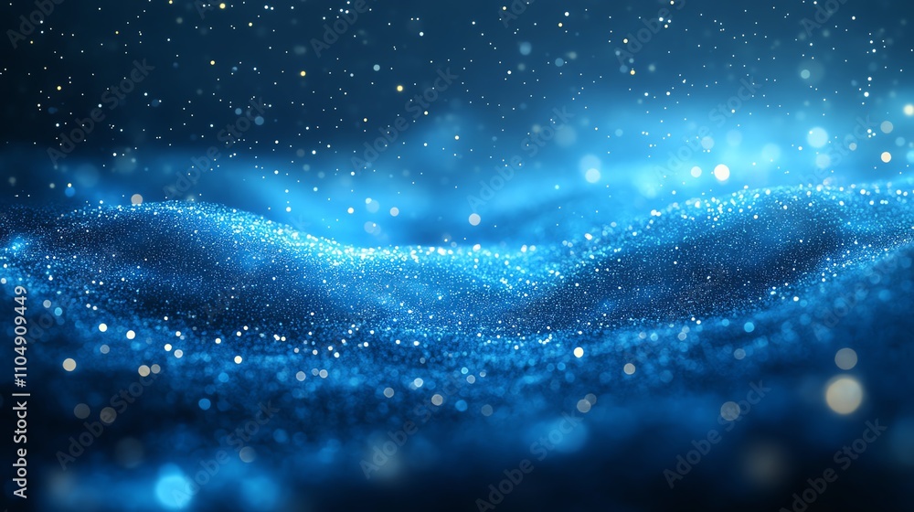 Aufkleber a mesmerizing blue wave of light and particles, creating an ethereal atmosphere.