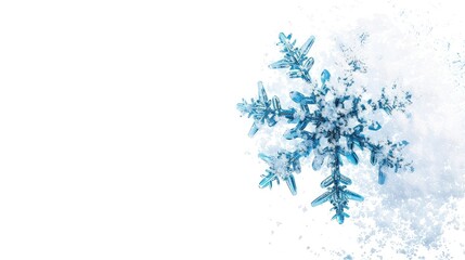 Transparent Snowflake Illustration in Minimalist Style for Holiday Graphics