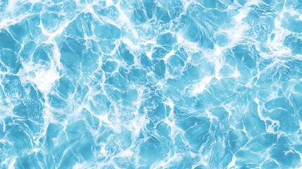 Top view of ultra-realistic blue water in a swimming pool with seamless texture