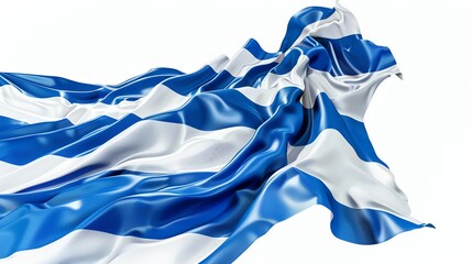 Fototapeta premium The waving flag of Greece in blue and white.