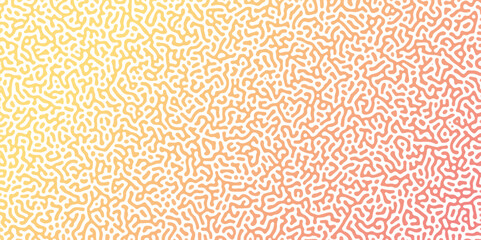 Abstract Reaction-diffusion Turing pattern natural texture orange and yellow gradient color scheme. Linear design with biological algorithm psychedelic background. Reaction-diffusion or truing patter