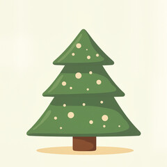 Fototapeta premium Stylized green Christmas tree with white dots