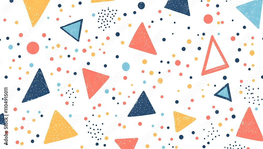 Aufkleber abstract geometric pattern design with colorful triangles and dots seamless texture for fashion prin
