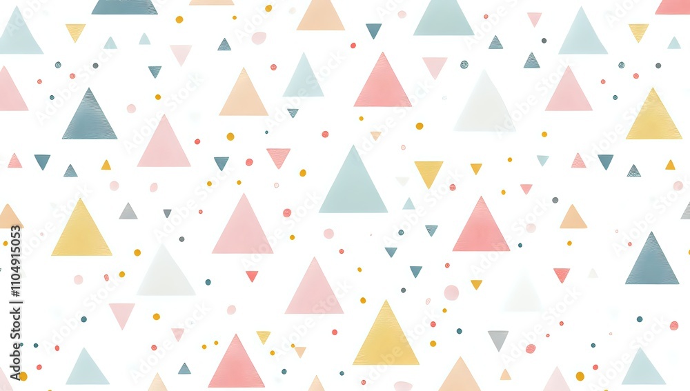 Poster pastel triangle pattern design abstract geometric background with soft colors and tiny dots for wall