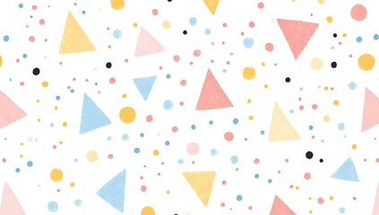 Pastel Triangles and Dots Seamless Pattern Design: A Whimsical and Playful Background for Various Applications