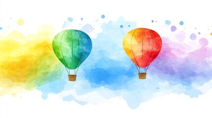 Fototapeta premium Colorful Hot Air Balloons Floating Over a Scenic Canyon Adventure