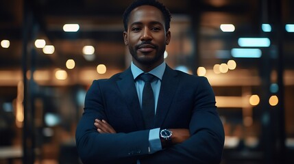 Fototapeta premium Confident and Inspiring Business Executive in a Modern Corporate Setting