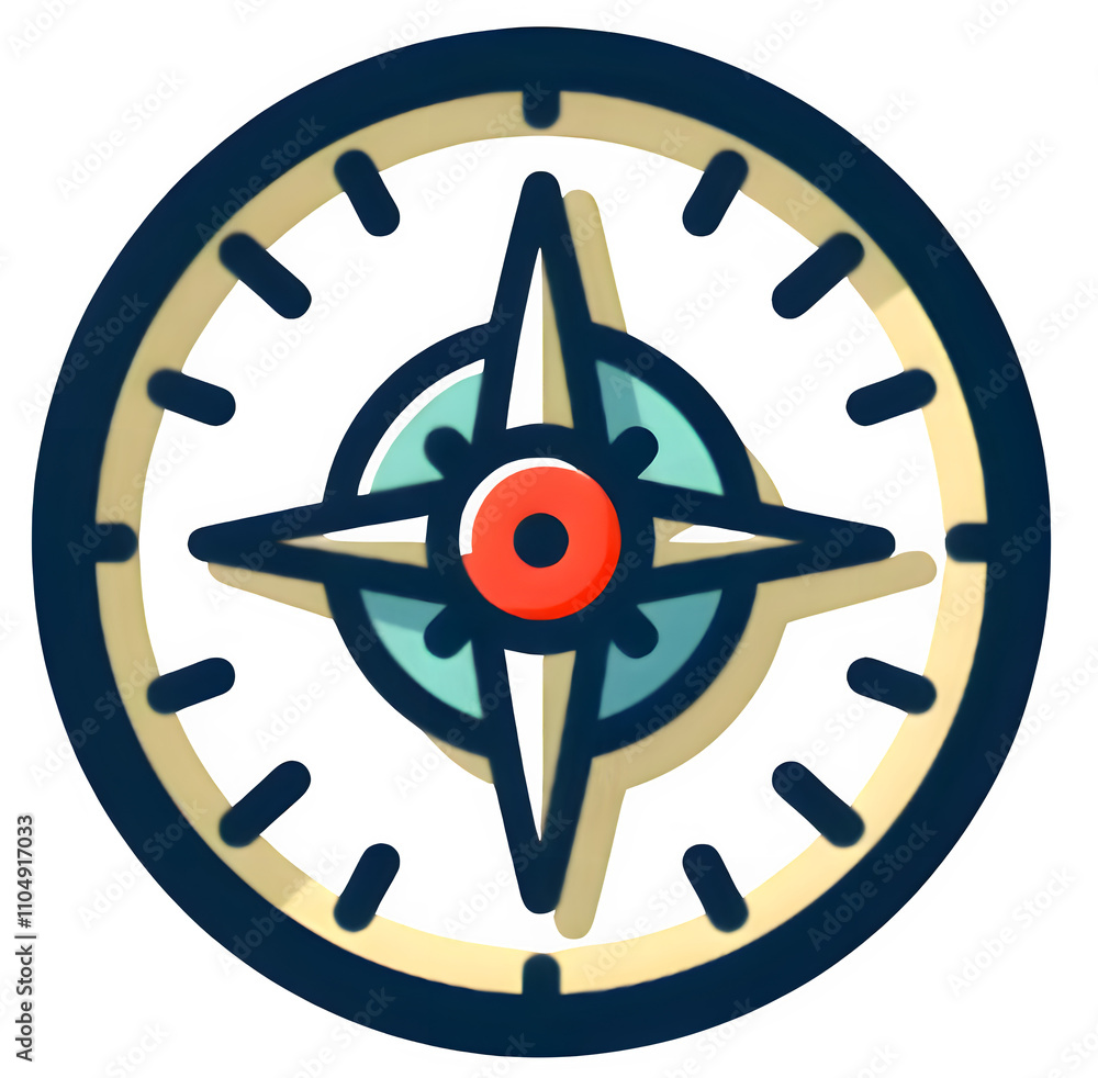 Poster vector navigation compass icon. generative ai