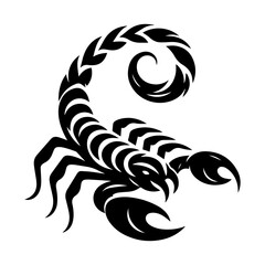 Scorpion logo icon shilhouette vector with a white backround