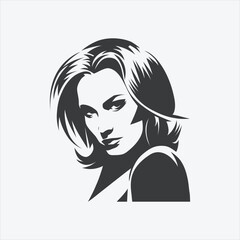 vector art silhouette of woman and illustration drawing