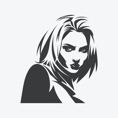 vector art silhouette of woman and illustration drawing