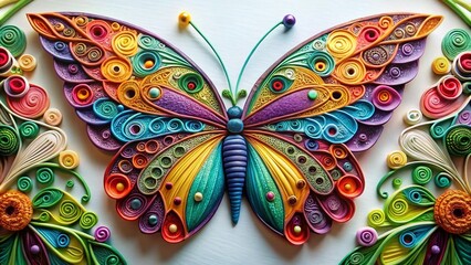 Paper Craft Butterfly Quilling Patterns - Animal Art Illustration