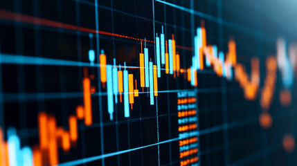 Colorful financial chart with rising trends