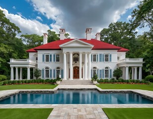 the palace in the park of town