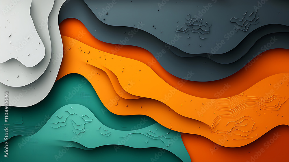 Poster abstract art wave patterns digital creation colorful design modern aesthetic horizontal view creativ