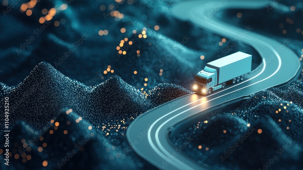 Poster a logistics company using gps tracking technology to monitor the movement of trucks in real time, op