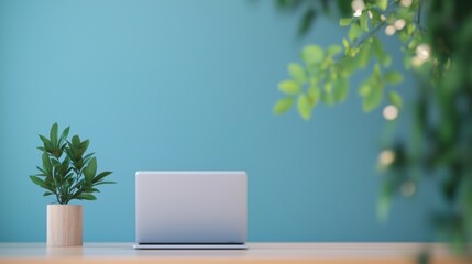 Fototapeta premium A company implementing a remote work policy to reduce their environmental impact by minimizing commuting and office energy consumption.