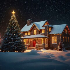 Fototapeta premium Christmas tree in the night