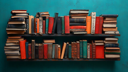 Organized bookshelf display home library visual content cozy environment close-up view knowledge and reading concepts for home inspiration