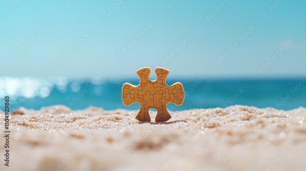 Poster a puzzle piece casting a shadow in the shape of a complete picture, suggesting that every idea contr