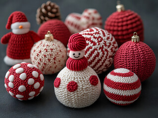 Obraz premium Christmas-themed toys for pets, like chew toys shaped like snowmen, reindeer, or candy canes, or interactive toys with holiday designs.