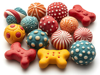 Christmas-themed toys for pets, like chew toys shaped like snowmen, reindeer, or candy canes, or interactive toys with holiday designs.