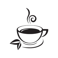 Coffee cup silhouette icon, teacup 