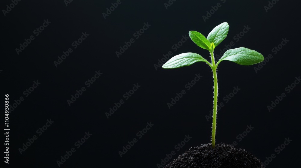 Poster a time lapse image of a seed germinating and growing into a plant, highlighting the transformative p