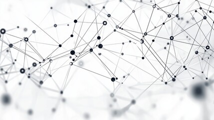 Stylish vector illustration of interconnected lines and dots in a geometric pattern, symbolizing advanced technology and digital communication in a sleek, modern design.