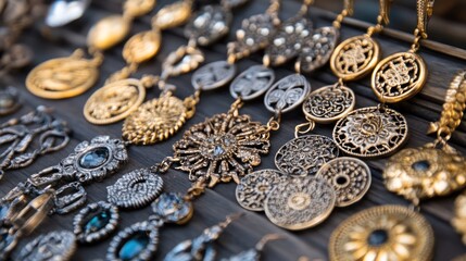 A Collection of Exquisite, Ornate Earrings in Gold and Silver