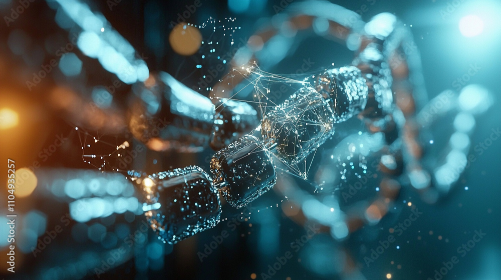 Poster ai-generated visuals of molecular structure digital lab abstract design tech environment futuristic 