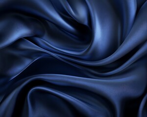 Obraz premium Elegant and smooth, this deep blue satin fabric creates a luxurious texture background 