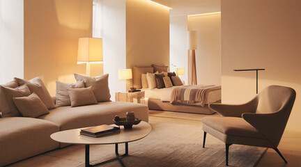 luxury modern contemporary home interior, cozy apartment with design Living Room Interior 