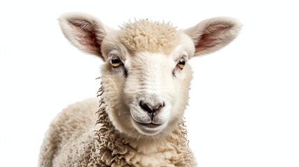Fototapeta premium A close up of a sheep looking directly at the camera.