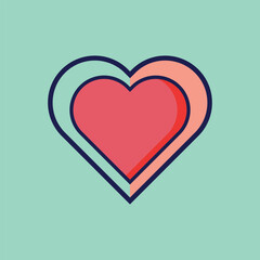 A clean and modern heart care vector design symbolizing love, health, and wellness, perfect for medical and humanitarian projects.