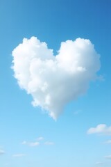 Ethereal heart-shaped cloud formation whimsical drifting in crystalline blue sky