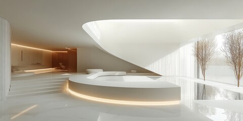 Modern Minimalist Interior Design Featuring a Serene Waiting Area