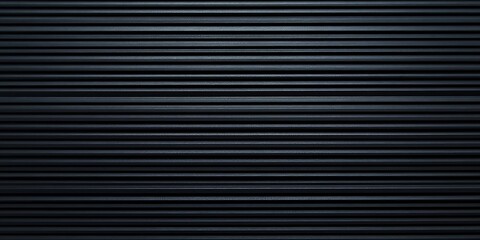 Fototapeta premium black tin iron corrugated wall with horizontal stripes from a metal profile of a metal sheet. Texture, background. 