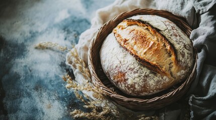 Simple and delicious bread loaf, isolated in a minimalist setting,