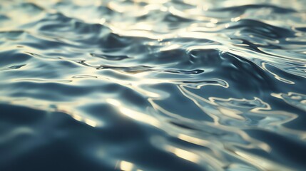 A close-up view of rippling water, with the sun reflecting off the surface.