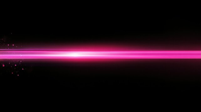 Elegant horizontal pink light beam on black background, creating a sleek and modern minimalist aesthetic