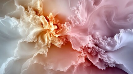 Abstract Colorful Fractal Art with Soft Waves and Delicate Patterns