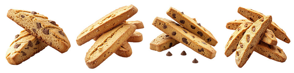 Biscotti isolated on a white background. collection set png.