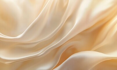 Obraz premium An elegant abstract composition of soft, flowing fabric in warm beige and cream tones, creating a serene and tranquil atmosphere