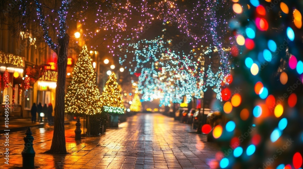 Poster vibrant new year's background with colorful bokeh lights creating a festive atmosphere, featuring tw