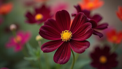 Obraz premium Chocolate Cosmos Flower, Rare and Exotic Dark Blooms with a Sweet Aroma.