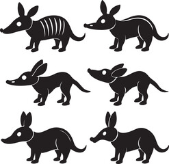 aardvark set of design set of black collection art 