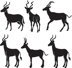 antelope set of design set of black collection art 