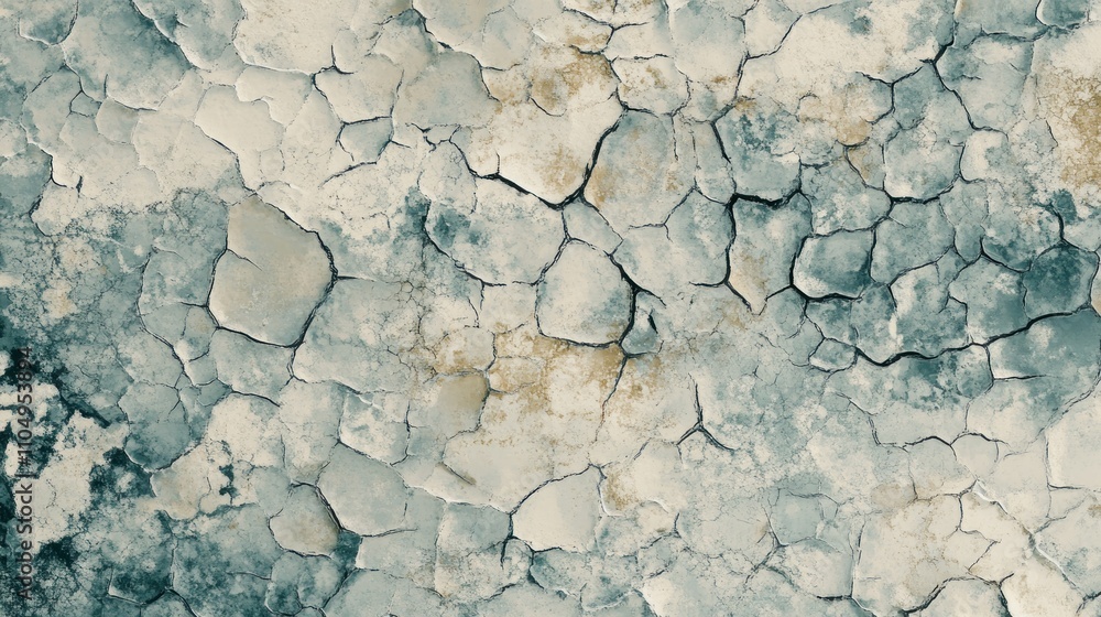 Poster cracked and weathered surface texture showing age and decay