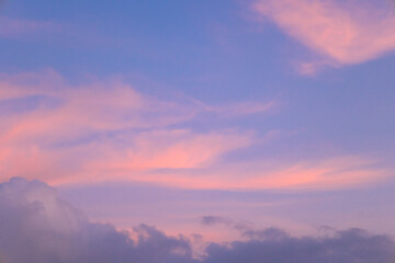 Dramatic sunset skies, cloudscape of rich color twilight sky. Sunset cloud background.